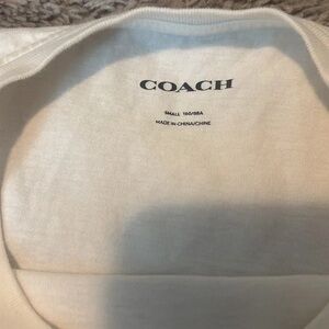 Coach White Classic Logo Tank Top